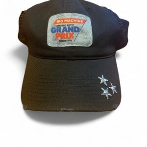 2023 Big Machine Music City Nashville Grand Prix Black Frayed Trucker Hat  NWT